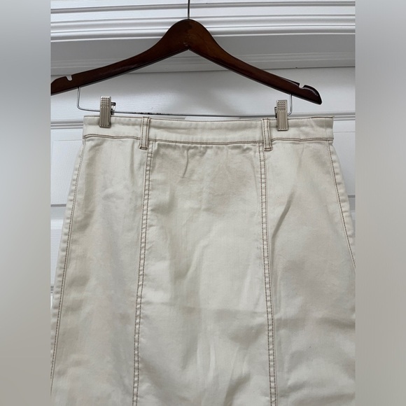 NWOT Belle Vere long cream Jean skirt size medium - Picture 2 of 6